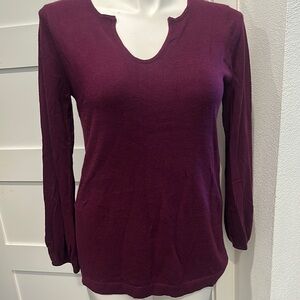 Elegant V-Neck Plum Sweater